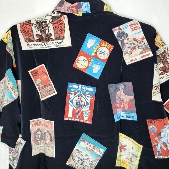 Vintage Sporty Memoreez Baseball Button Down Shirt Size L - Picture 9 of 11